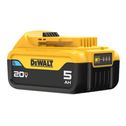 20V MAX* TOOL CONNECT 5 Ah battery back side angled view