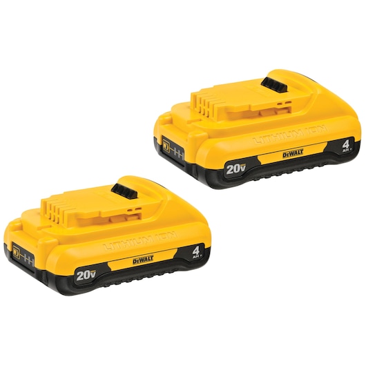 Pack of Two 20 Volt 4 AMP hours Batteries in plastic Packaging