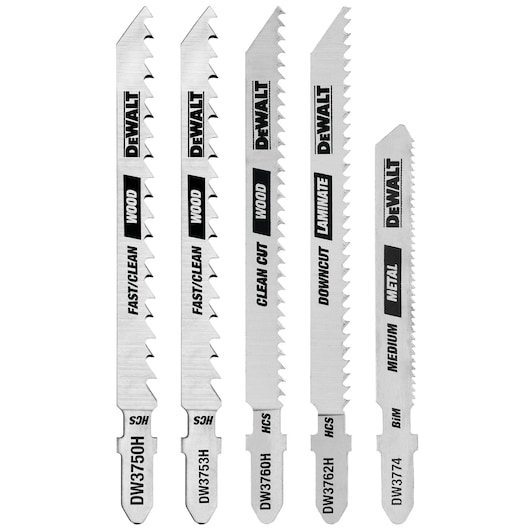 5 Piece T Shank Jigsaw Blades Set.