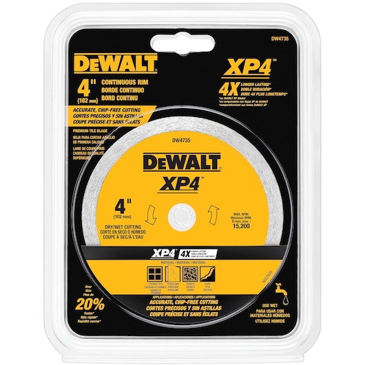 XP4 tile blades in plastic packaging.