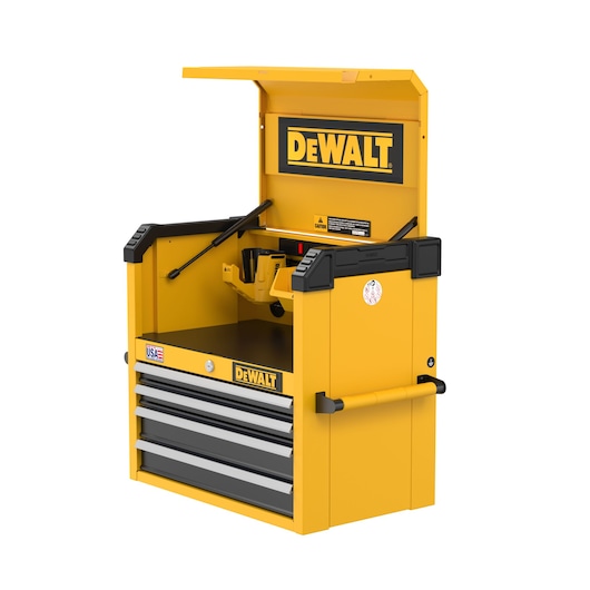 DEWALT 26" W 4-Drawer Tool Chest Side Angle on White